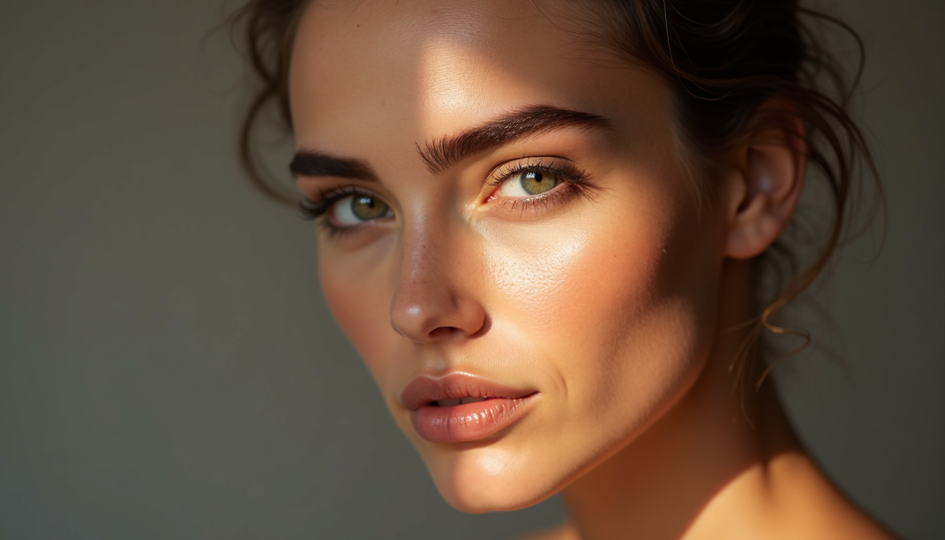 O femeie zâmbește, având sprâncene perfect conturate după micropigmentare și vindecare completă, simbolizând rezultatele