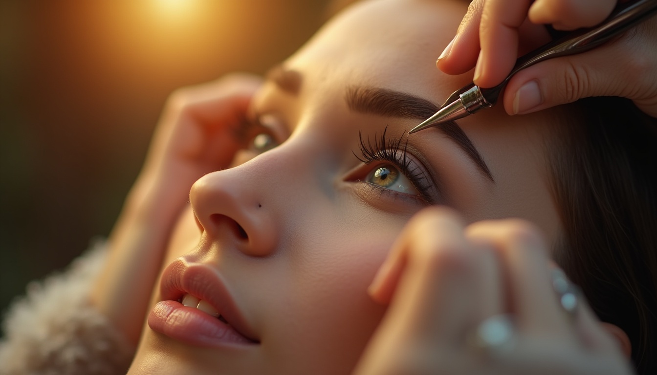 O femeie zâmbind, arătând sprâncene perfect conturate prin micropigmentare în Ploiești