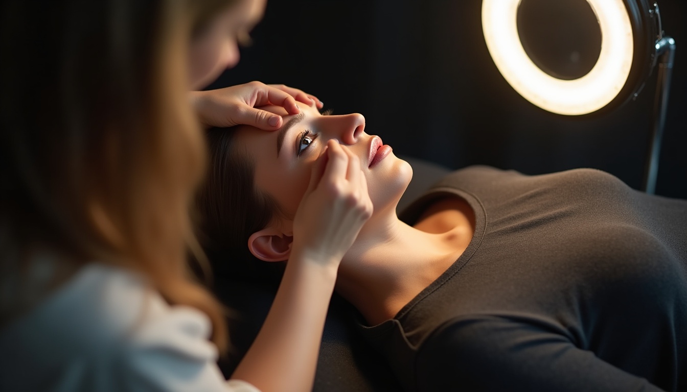 O femeie zâmbitoare cu sprâncene perfect conturate prin micropigmentare powder