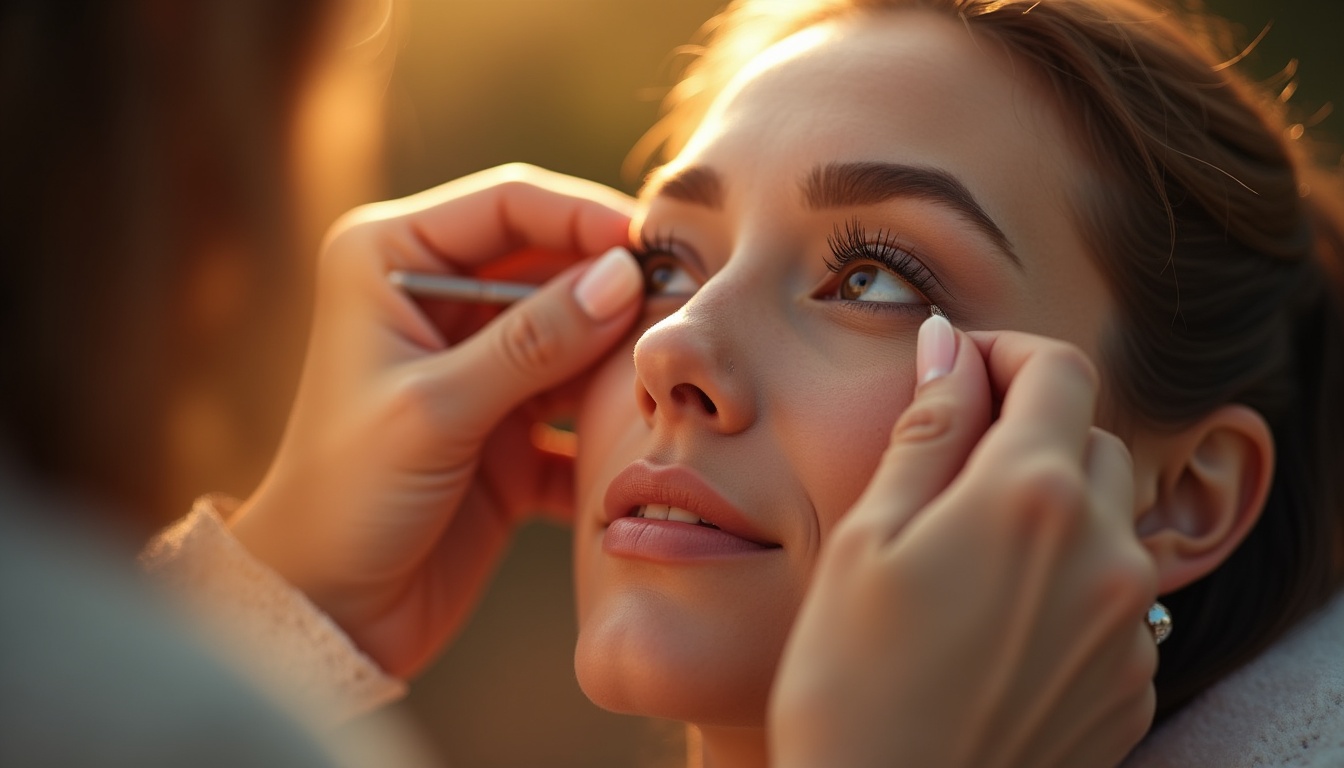 Femeie cu tatuaj ochi eyeliner semipermanent perfect aplicat la Sauvage Salon
